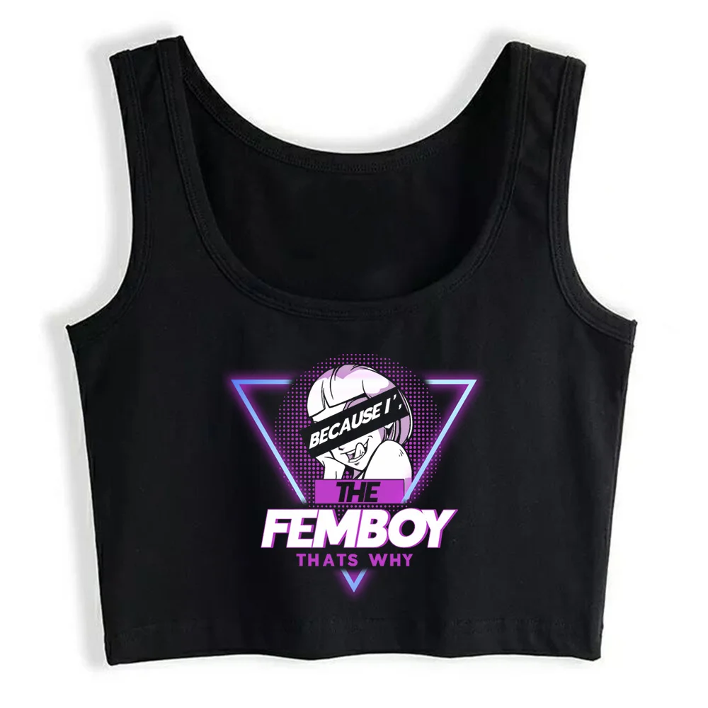 

Crop Top Women Yaoi Crossdressing Femboy Y2k Gothic Emo Harajuku Gym korean Tank Top Sexy Blouse Female Clothes Top Mujer Verano