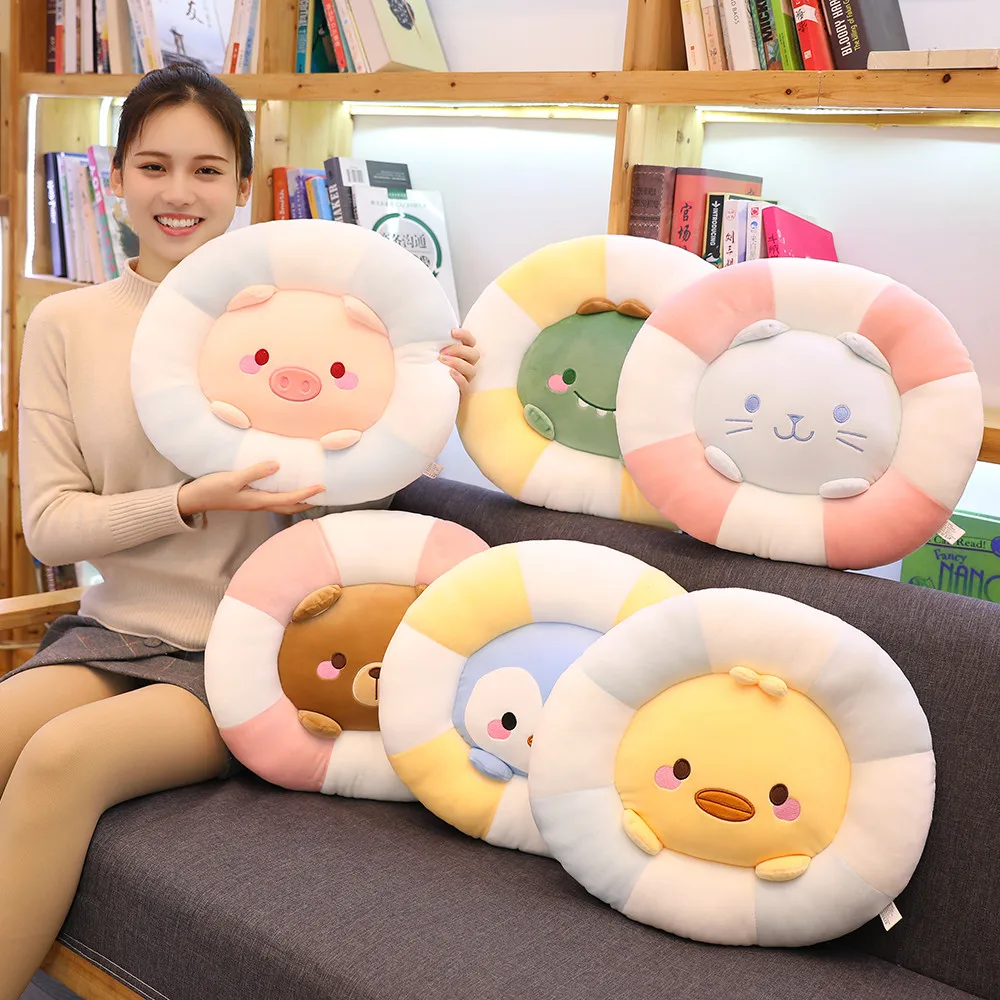 

42cm Cute Dinosaur Pig Cat Pillow Plush Toy Bear Penguin Flower Sofa Cushion Stuffed Animal Toy For Children Christmas Gift