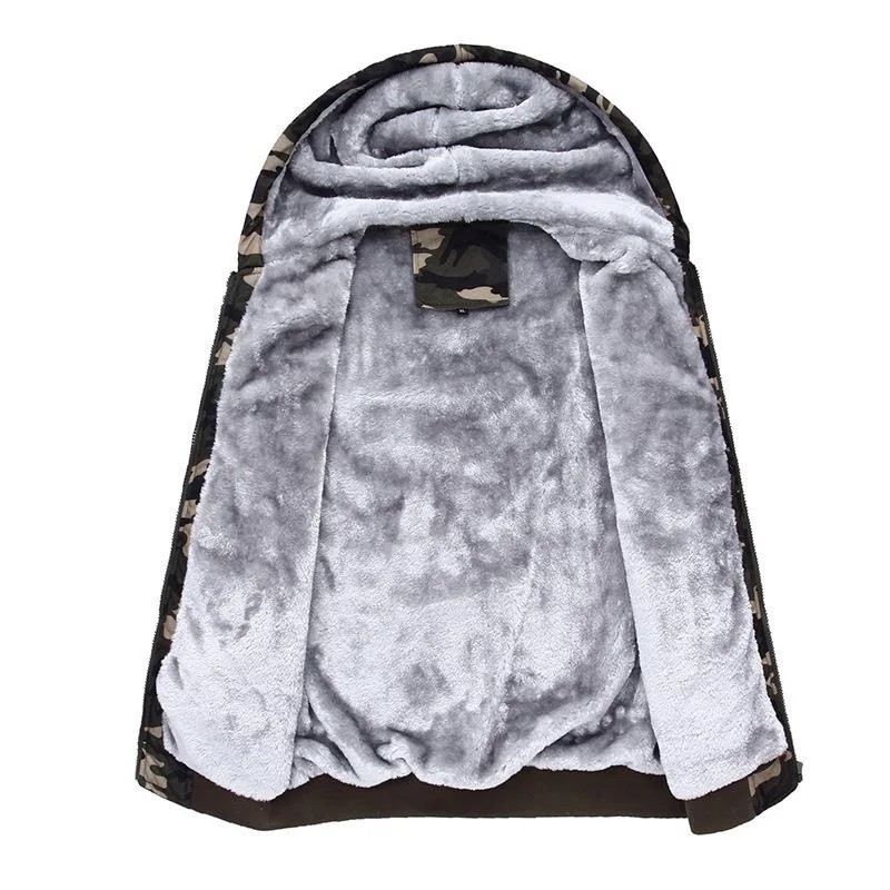 Женский Камуфляжный кардиган с капюшоном повседневная утепленная куртка