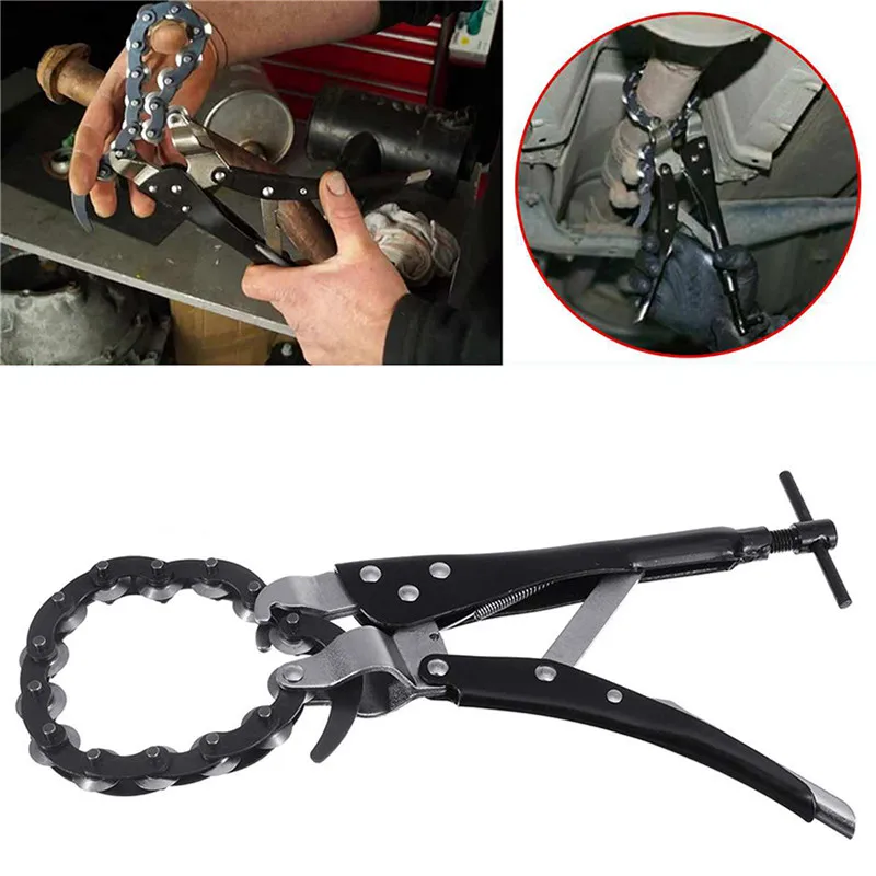 Heavy Duty Chain Pipe Cutter Locking Pliers Car Exhaust Tube Cutting Max Cut 80mm Diameter