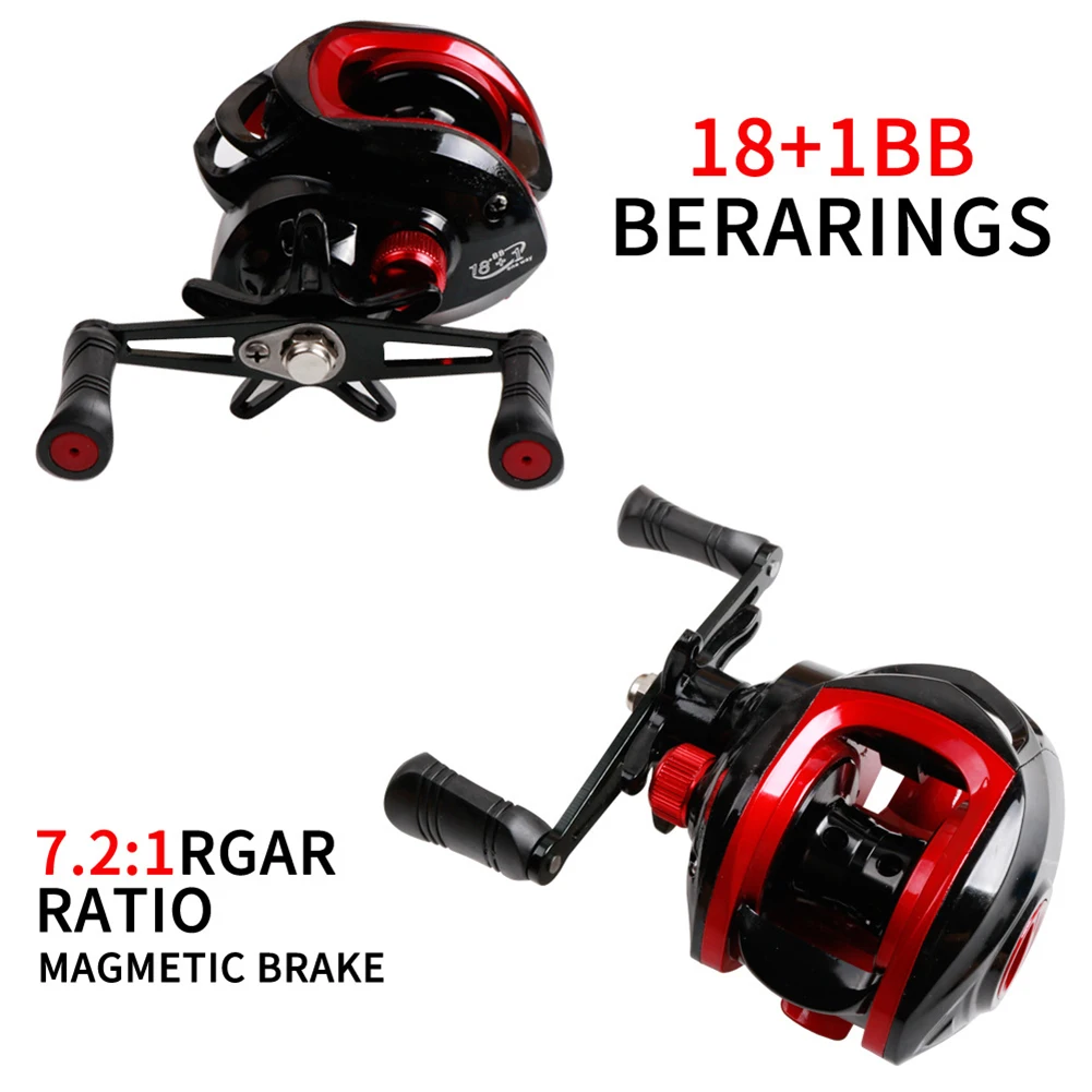 

SV Wire Cup Fishing Reel 7.2/1 Bait Casting Reel Line Spool Saltwater Freshwater Area 18 Ball Bearings Fishing Accessories