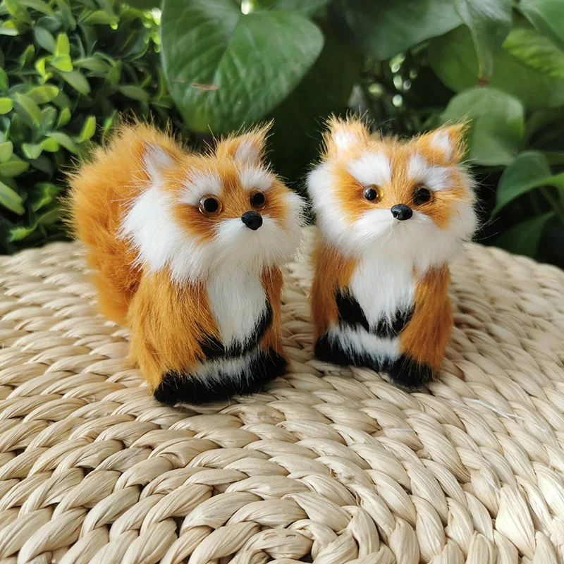 

1pcs,Simulation styrofoam Baby Fox,Furry Craft mini animal for Home Garden Party Decoration Accessories,Spring Easter Kids Gift