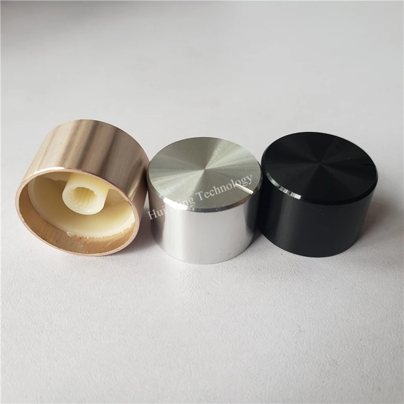 8 шт. алюминиевая пластиковая ручка потенциометра 26*17*6 мм черный серебристый