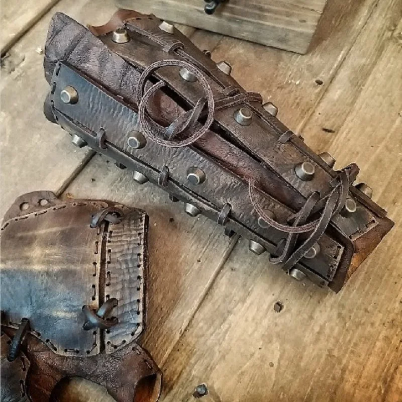 Мужские длинные кожаные манжеты в стиле стимпанк ронин самурайский браслет
