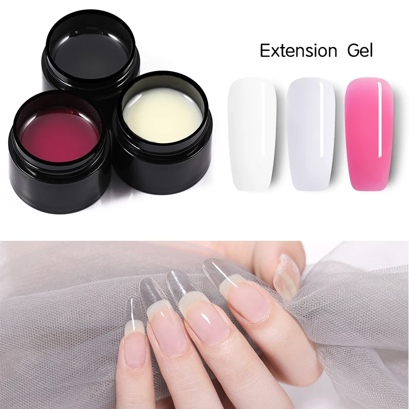 LEMOOC полупрозрачная гелевая основа для наращивания ногтей Нейл-арт УФ-гель