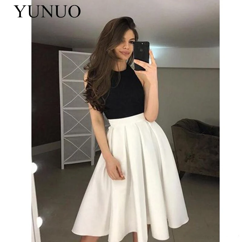 YuNuo дешевые сексуальные трапециевидные Короткие атласные платья с открытой