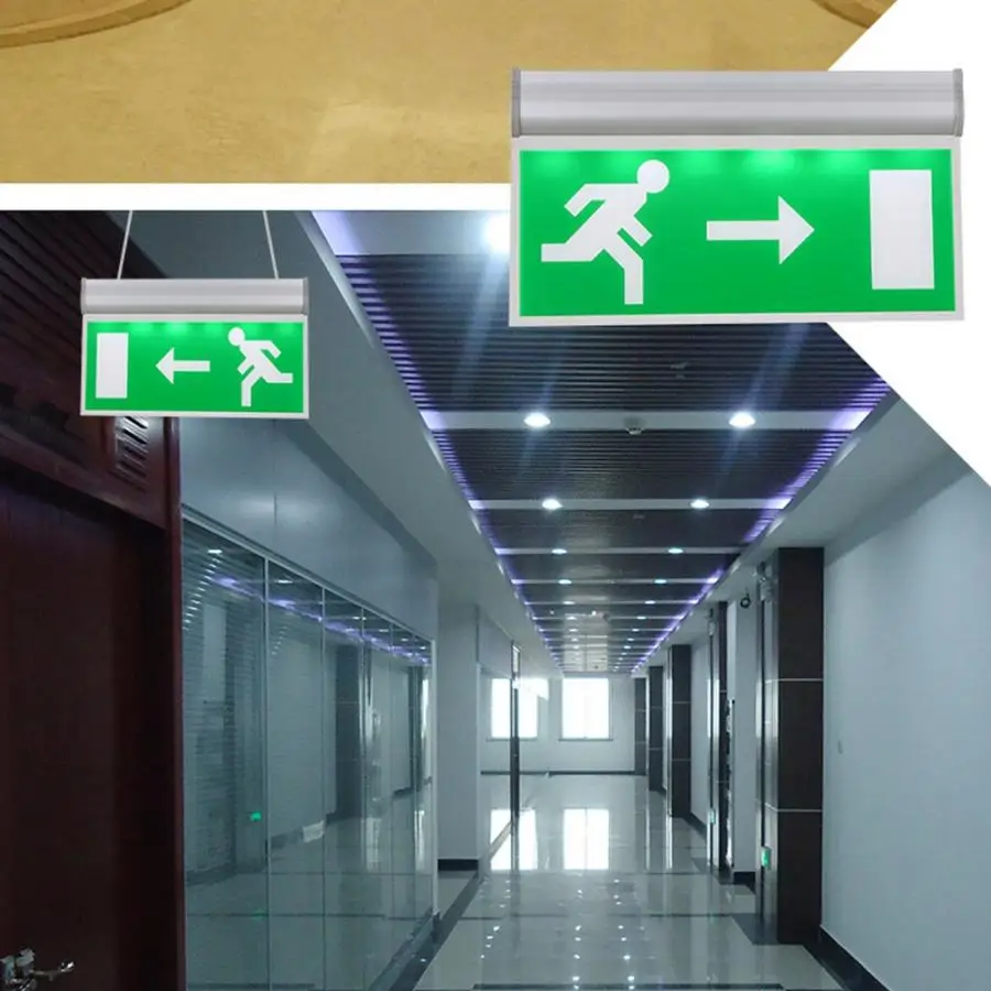 

2021 NEW Acrylic LED Emergency Exit Lighting Sign Safety Evacuation Indicator Light 110-220V For Hotel and Other Public Places