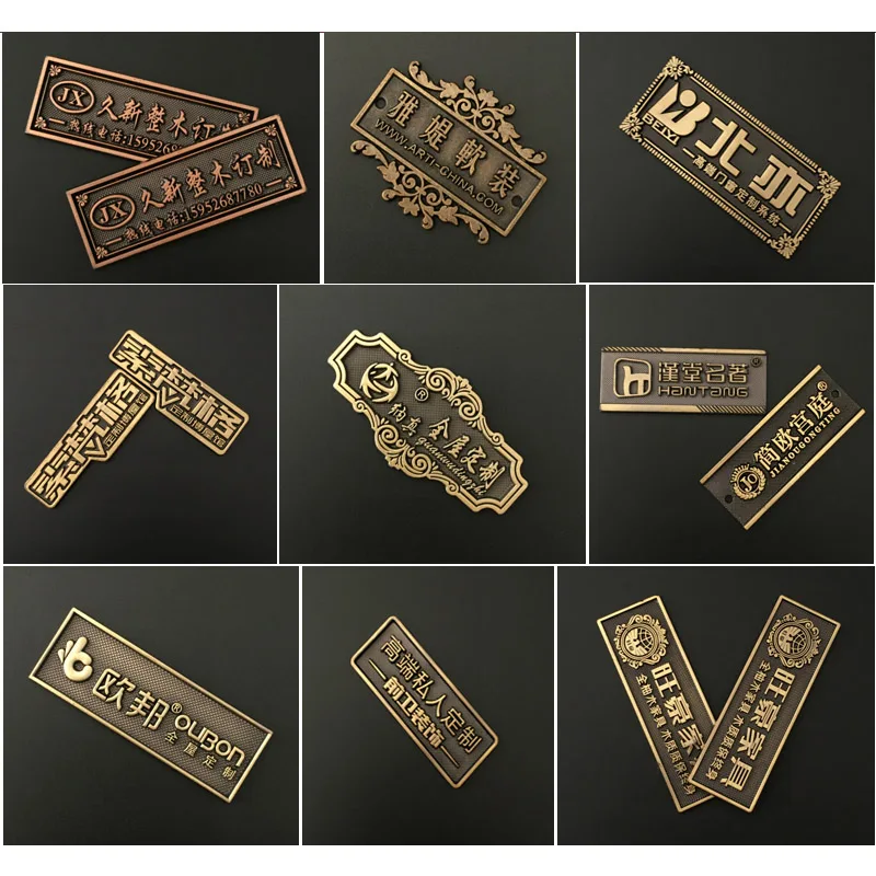 (100 шт./лот) винтажные гальванические металлические накладные бирки для багажа и