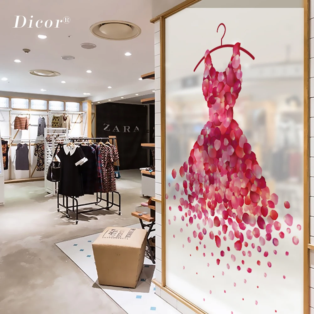 Красная витражная пленка DICOR для окон матовая непрозрачная стеклянная наклейка