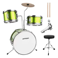 14 inch 3 piece kids jazz drum set with cymbal pedal drumsticks adjustable stool musical instrument toys for children beginners