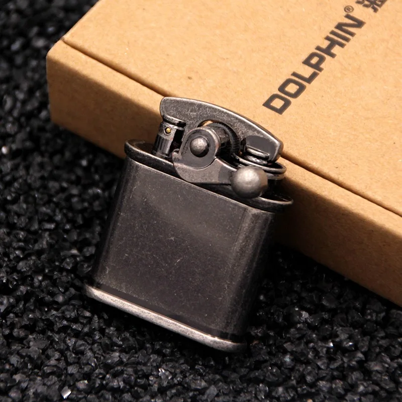 

Rocker Type Lighter Creative Retro Grinding Wheel Open Flame Kerosene Windproof Lighter Personality Outdoor Smoking Men's Gift