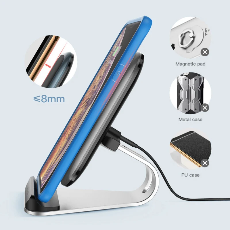 Беспроводное зарядное устройство KUULAA для Samsung S20 S10 S9 Note 10 iPhone 11 XS XR X 8 Airpods Pro Вт |