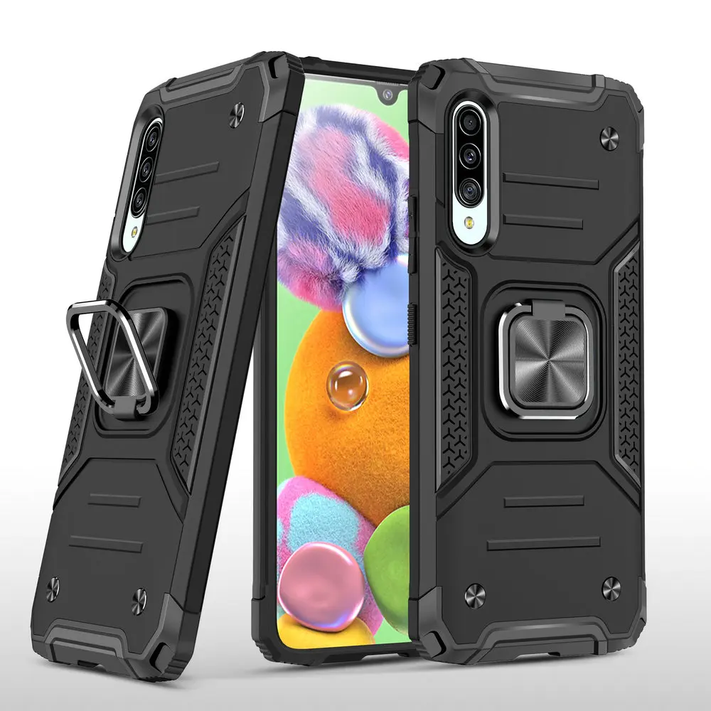 

A90 A 90 5G Bumper Case Metal Ring Magnet Car Phone Holder Back Shell for Samsung Galaxy A90 Case Coque SM-A908 Shockproof Etui