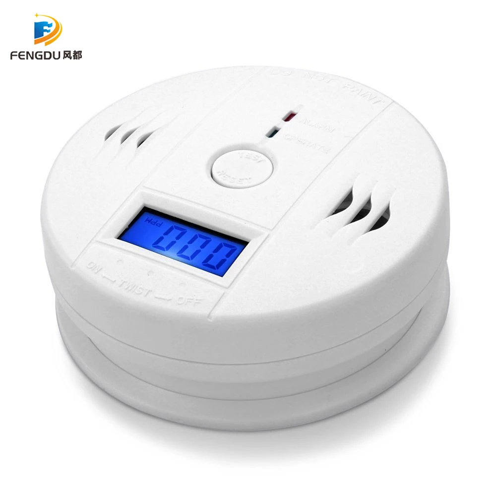 

CO Gas Sensor Detector Carbon Monoxide Poisoning Alarm Detector LCD Photoelectric Independent 85dB Warning High Sensitive