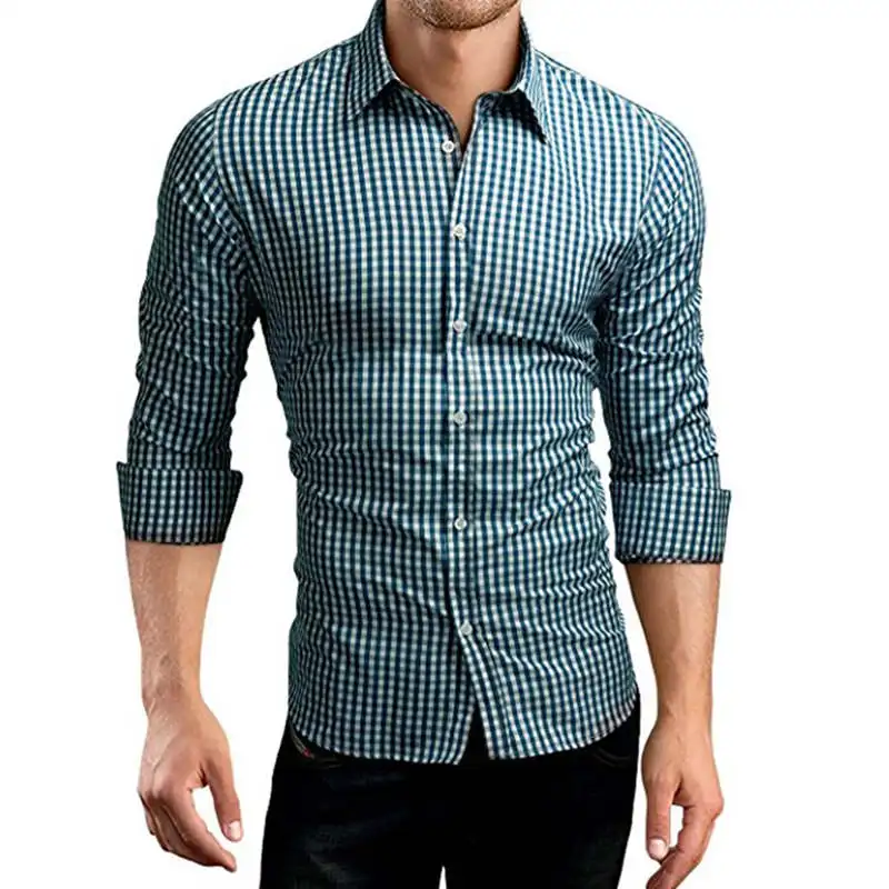 Новое поступление 2019 клетчатая рубашка с длинным рукавом мужские рубашки