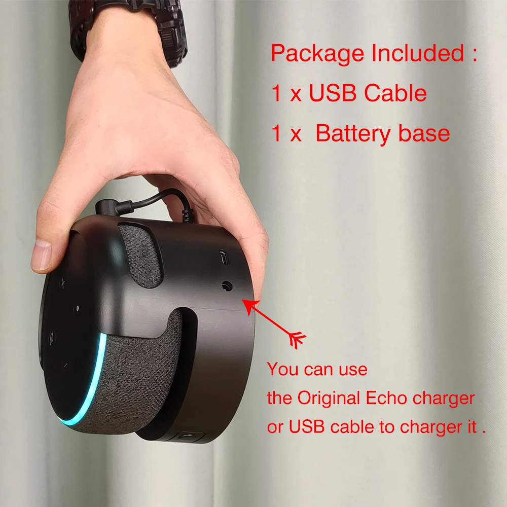Аккумулятор для Echo Dot 3rd Gen портативное зарядное устройство внешний аккумулятор