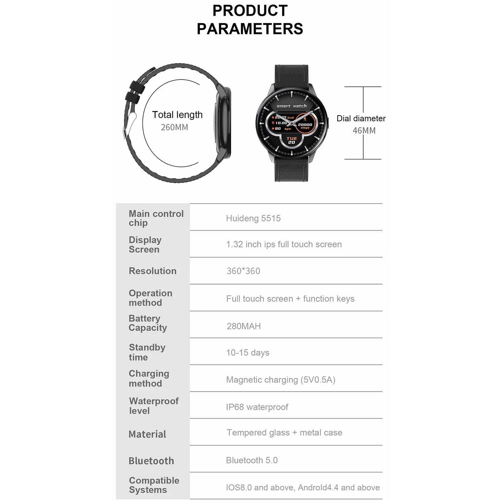 

Y90 Smart Stopwatch Ip68 Waterproof Exercise Heart Rate Detection Smart Watch Luxury Relogio Masculino