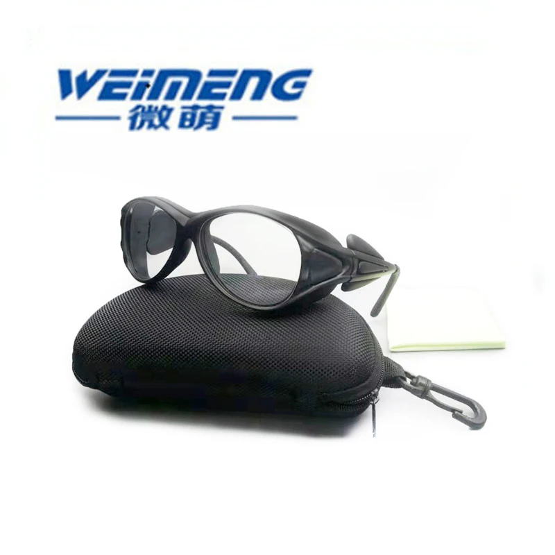 Weimeng 355nm модный стеклянный материал черная рамка УФ защитные очки и стекло es для 100-400nm лазерного оператора