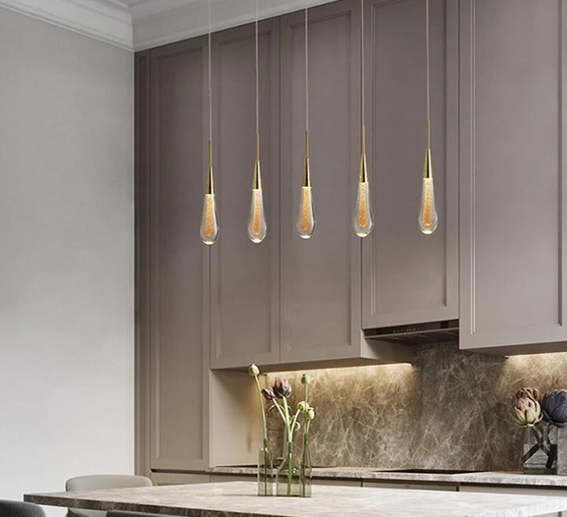 Креативный подвесной светильник в форме капли воды роскошные стеклянные