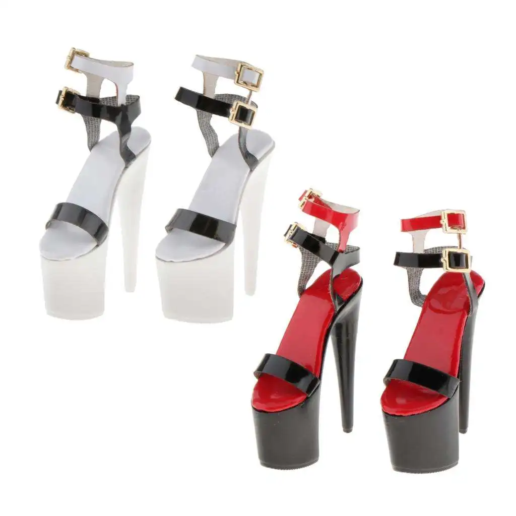 

Custom 1/6 Scale High Heel Shoes Sandals Accessories 12inch Female Doll