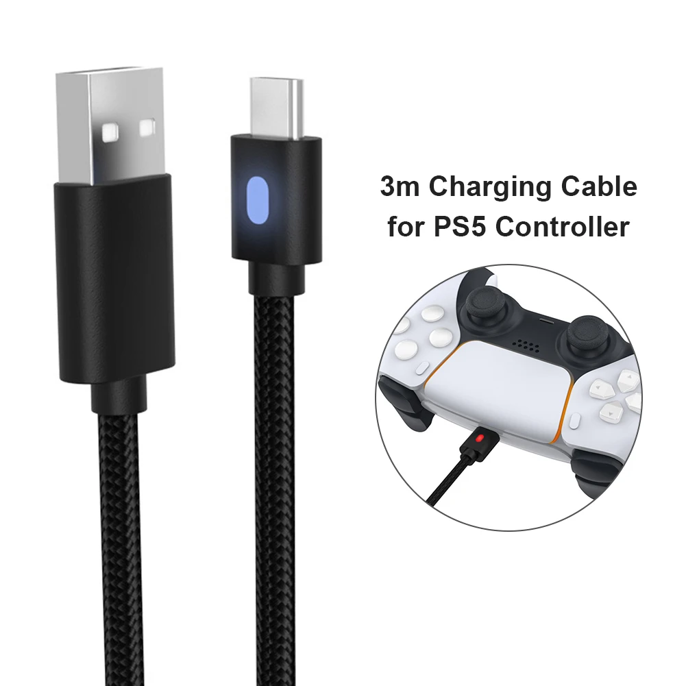 Кабель зарядный USB Type-C для контроллера PS5 3 м | Электроника