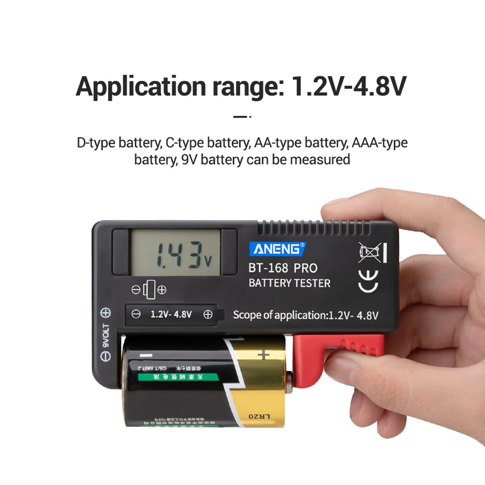 

ANENG BT-168 PRO Digital Battery Batterie Universali a Bottone Tester Battery Capacitance Diagnostic Tool
