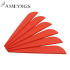 50 шт., стрела для стрельбы из лука, форма перьев, 3 дюйма, резиновое перо, ТПУ, Флетчинг, Vanes, перо для стрельбы из лука