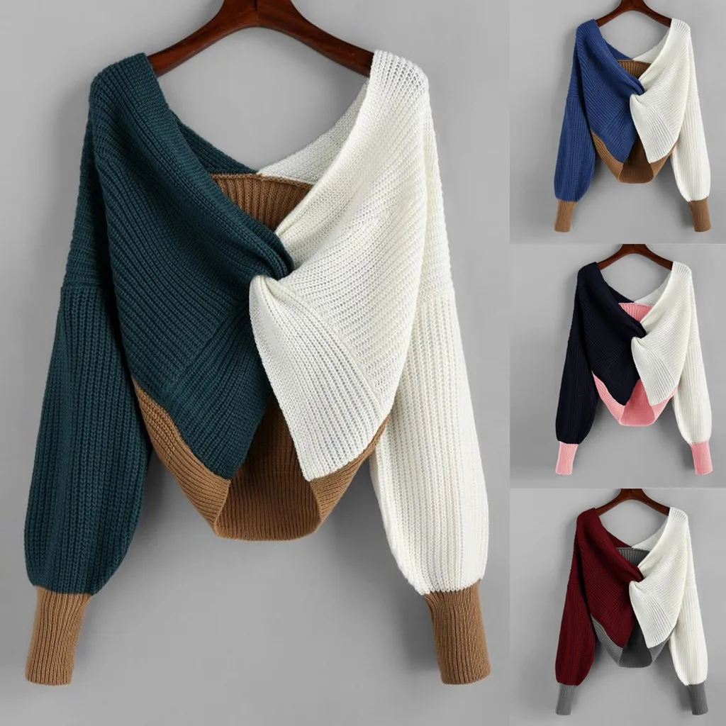 Новинка 2020 блузки Женский Топ Повседневный пуловер с V-образным вырезом