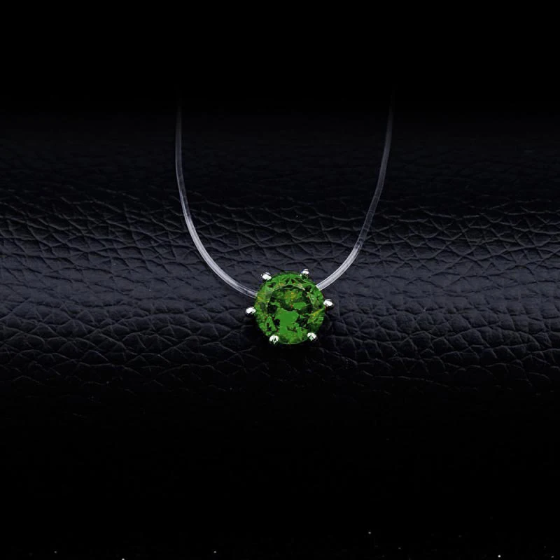 Женское ожерелье с подвеской-рыбкой невидимое кристаллами и фианитами - купить