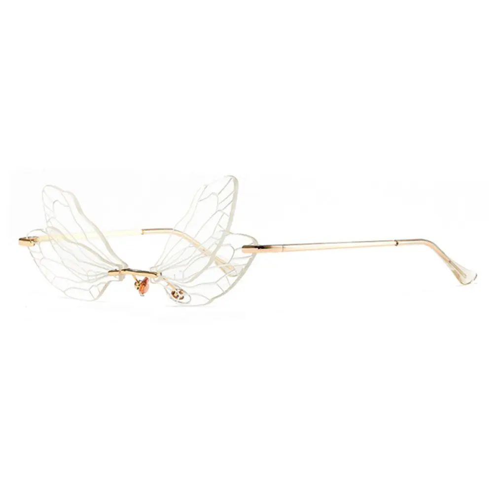 

Vintage Wings Sun Glasses Fashion Luxury Men Women Metal Frameless Anti-Reflective Funny Butterfly Sunglasses Party Supplies