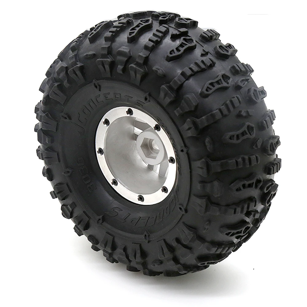 4PCS 2.2 Wheel Tires & Metal  Wheel Rim for 1/10 RC Rock Crawler Axial SCX10 90046 Traxxas TRX-4 enlarge