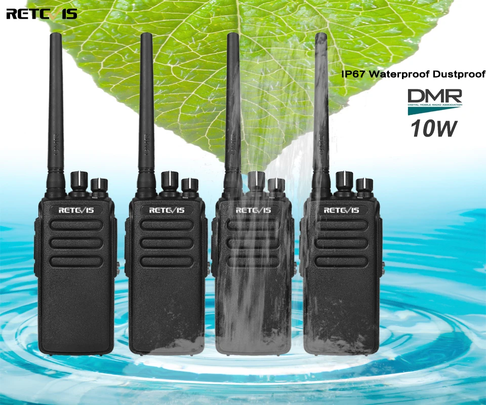 4 шт. 10 Вт рация DMR Radio Retevis RT81 IP67 водонепроницаемый цифровой/аналоговый 2 режима