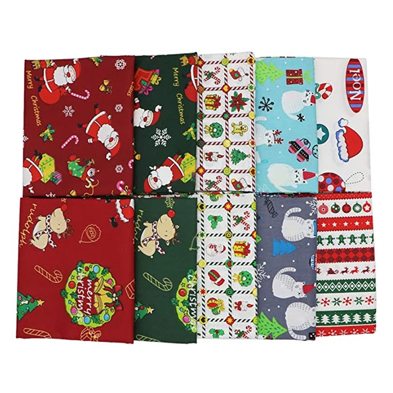 

2021 6pcs/Lot Snowman Christmas Deer series Printed Cotton Fabric Cloth Sewing Material For Baby Clothes Bedding Textile