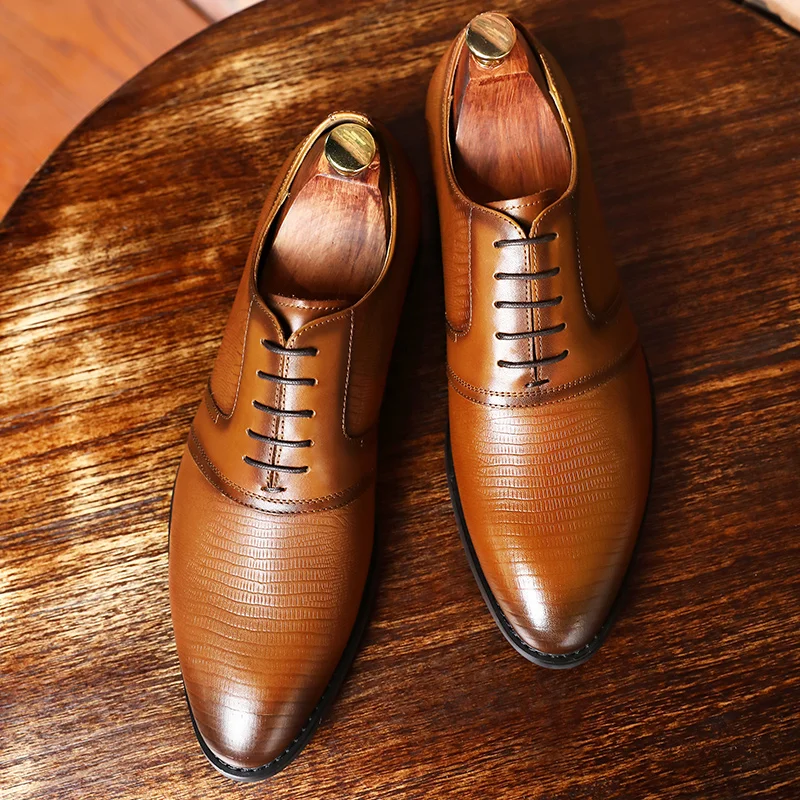

Phenkang Men Genuine cow leather brogue wedding Business mens casual flats shoes 2020 black vintage oxford shoes for men's shoes