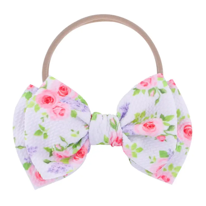 Эластичный головной убор для маленьких девочек Цветочная повязка на голову с
