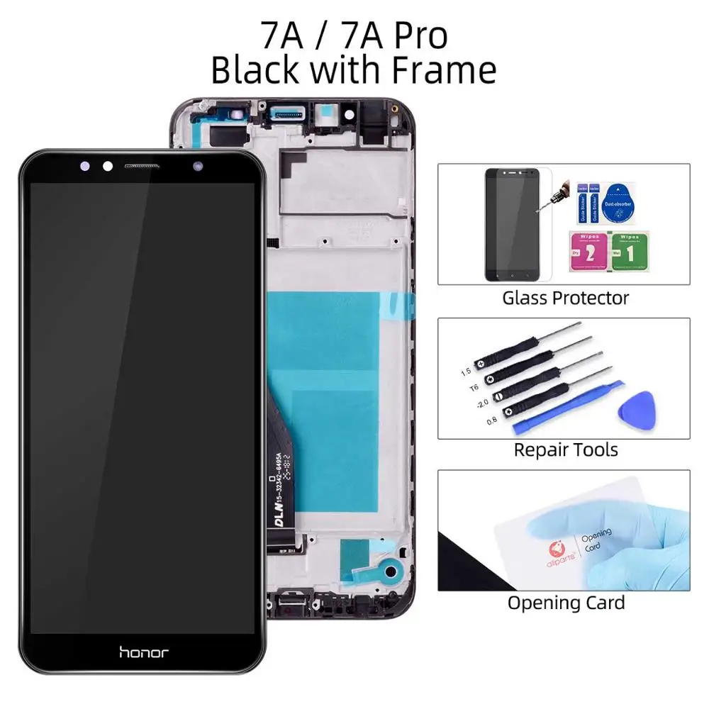 Дисплей для HUAWEI Honor 7A / 7A Pro / 7C / 7C Pro LCD в сборе с тачскрином ldn-l29 aum-l29 Черный белый золотой - Цвет: 7A Black with Frame