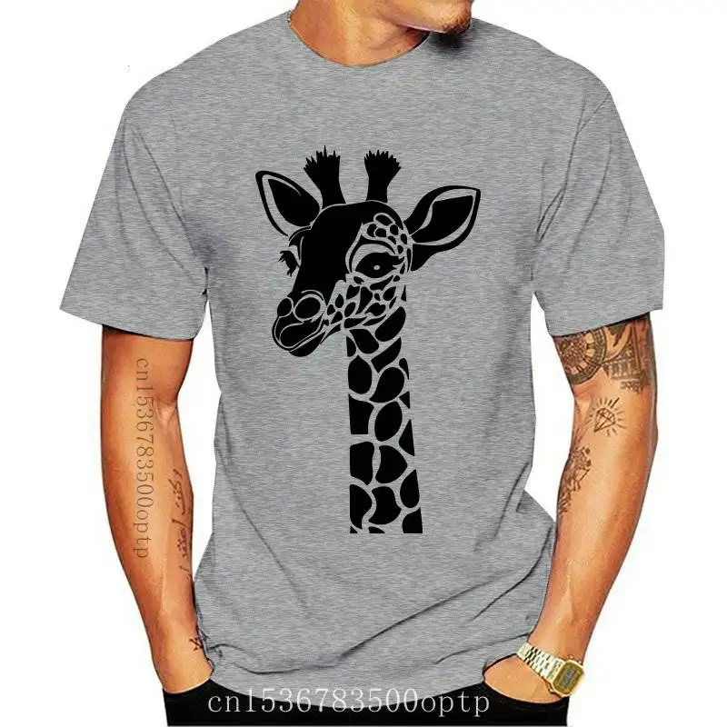 

Женская футболка JCGO, летняя хлопковая футболка с коротким рукавом, женская футболка с рисунком жирафа, Повседневная Женская Базовая женска...