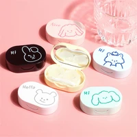 1pc cartoon style soak storage contact lens case box holder container cute travel contact lenses case kit box women gift 2021
