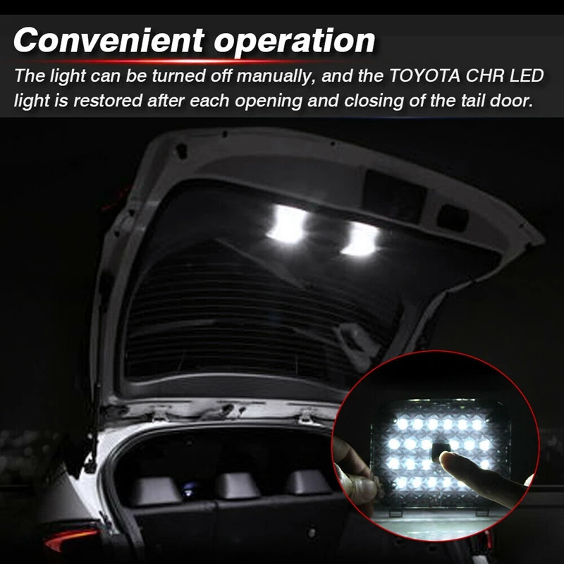 

DHBH-2 Pcs Car Trunk Light Lamp Roof Reading Lights Signal Lamp 12V Fit for Toyota CHR C-HR 2016-2019