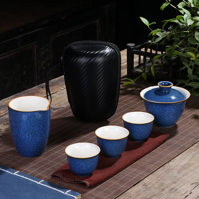 Керамический портативный чайник с сумкой простой для путешествий разные цвета