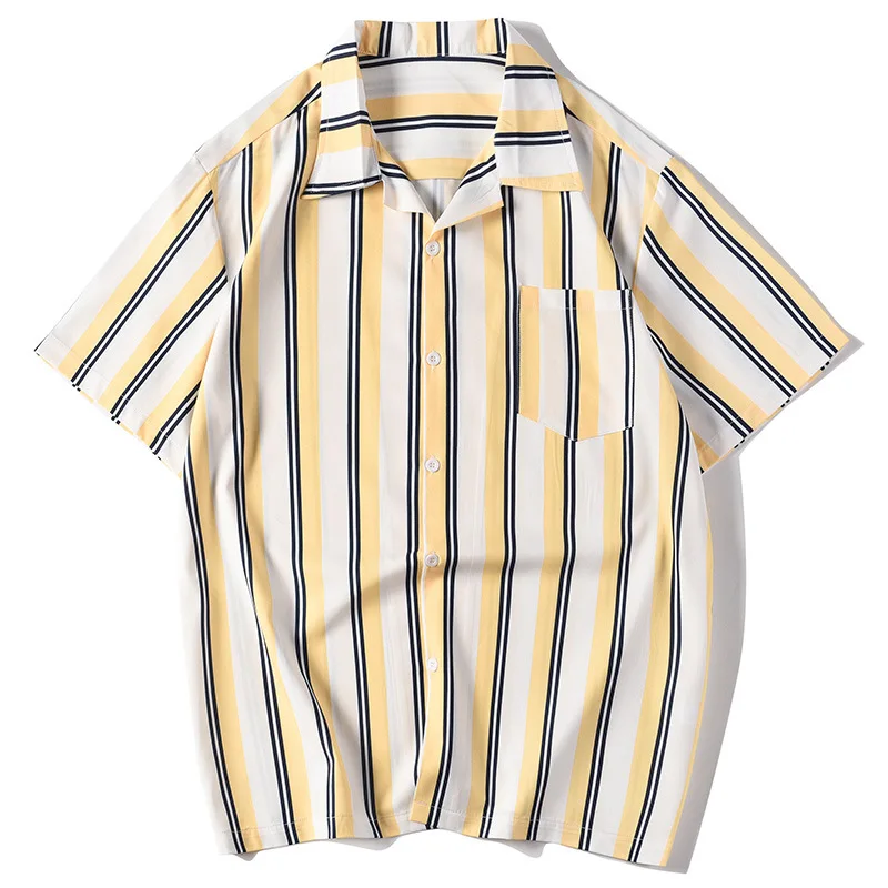 

Мужская рубашка с коротким рукавом, в полоску