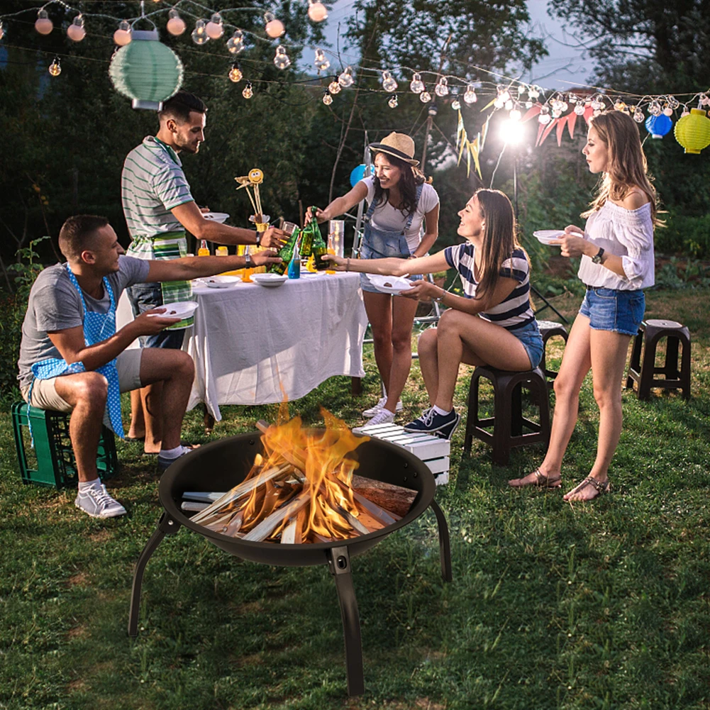 

Складной Железный паяльник 22 дюйма с четырьмя ножками, отделка для поджига под дерево, для двора у бассейна