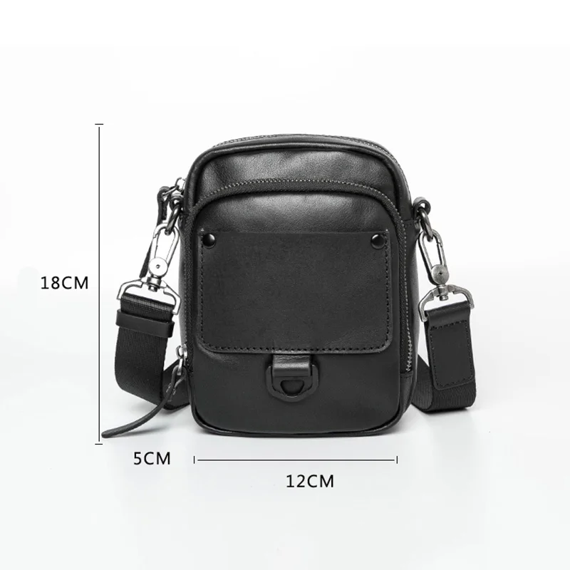 

AETOO Genuine leather men's messenger bag, first layer leather mini shoulder bag, casual all-match men's bag