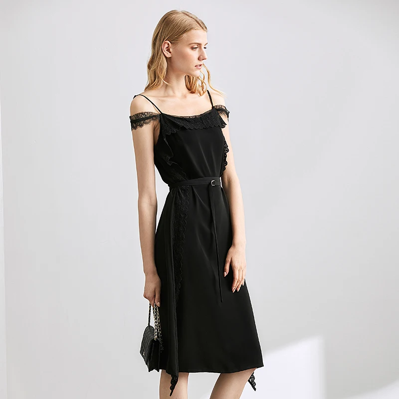 Платье на лямках Amii летнее Новое кружевное платье с поясом и юбкой 11970197 | Женская