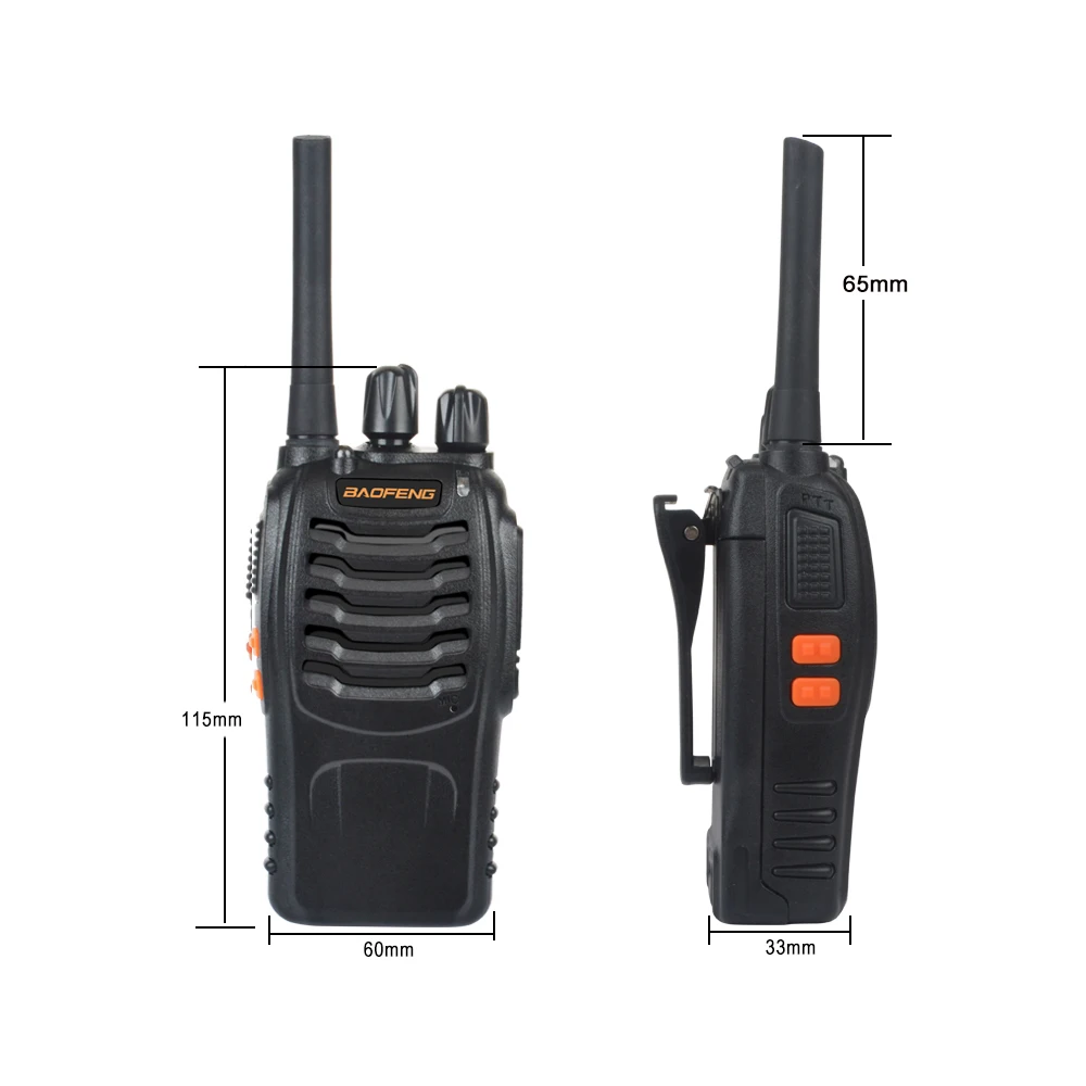 2pcspair usb charger walkie talkie baofeng bf 888h uhf 400 470mhz 16ch vox portable two way radio bf 888h free global shipping