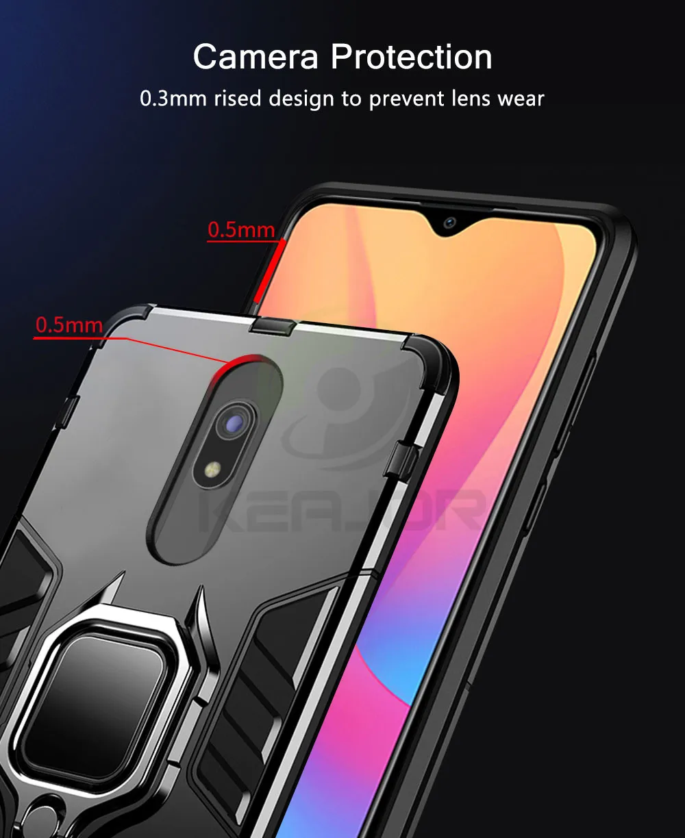 Защитный чехол для Xiaomi Redmi 8, чехол с магнитным кольцом, держатель для телефона, бампер из ТПУ+ поликарбоната, задняя крышка для Redmi 8A 8 A, чехол для телефона Global