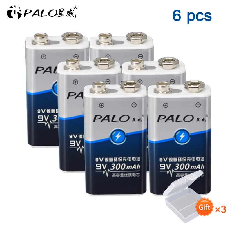 Аккумуляторная батарея PALO 6f22 100% Оригинальная 9 В Ni MH 300 мАч аккумуляторная для