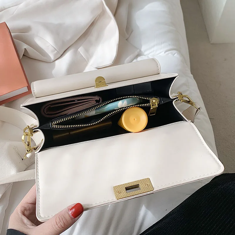 

The New 2021 Women's Bag PU Leather Retro Fashion Female Shoulder Bag Multi-Compartment Practical All-Match Lady Messenger Bag