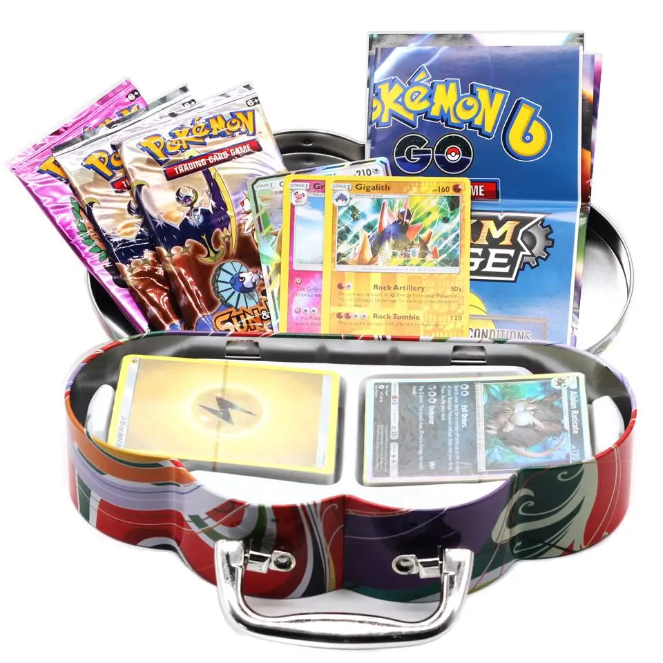 102 шт. GX MEGA блестящие карты покемона игра против металлических точечных торговых