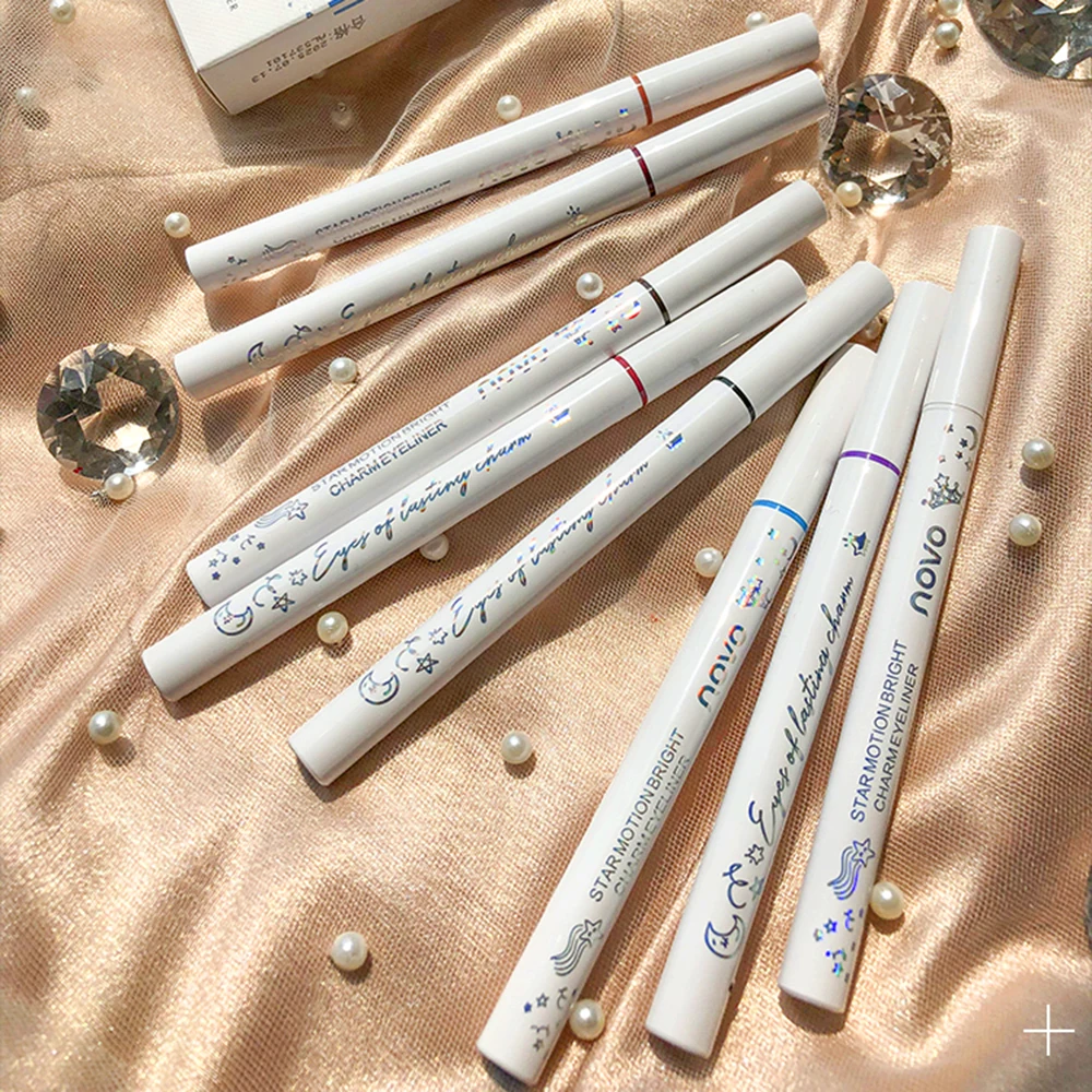 Подводка для глаз Novo 8 цветов водостойкая без цветения макияжа выцветания ровные